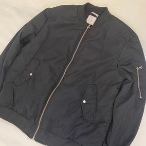 ZARA NAVY BLUE BOMBER JACKET